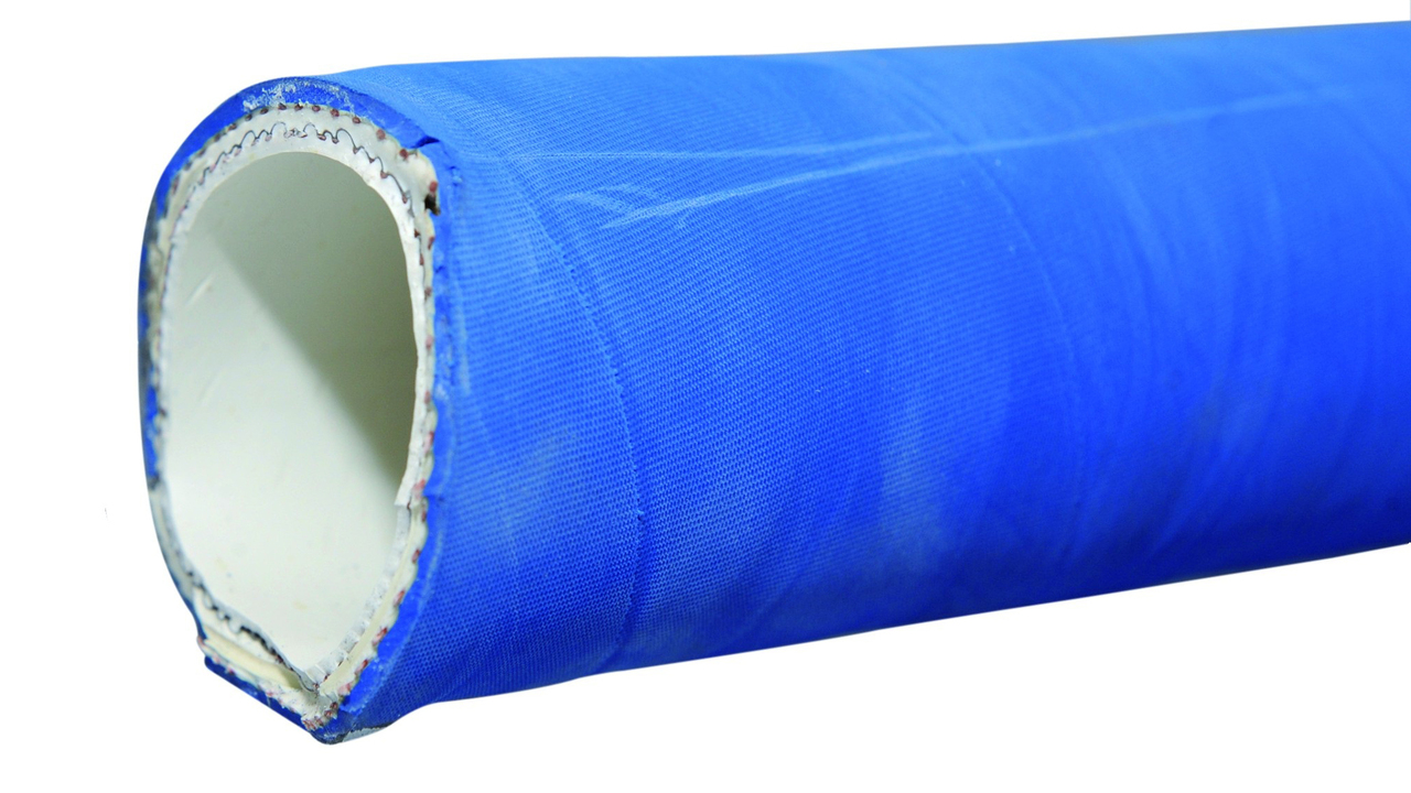 601440 Milchschlauch Gummi mit Stahldrahtspirale
601440 Tuyau à lait, caoutch. bleu à spirale en acier