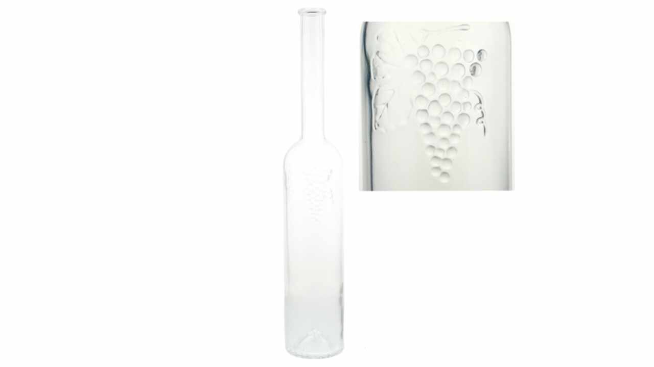 811017 Glasflasche Platin Grappa Cordonmündung