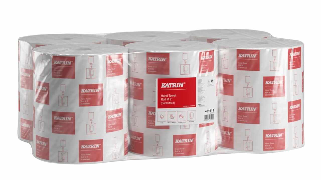 585822 Papierhandtuch-Rolle Katrin ECO, 152 m, Breite 20 cm, Pack à 6 Rollen