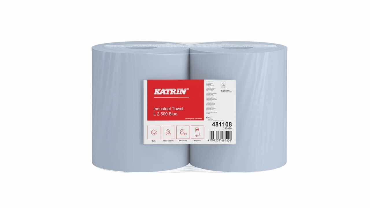 585815 Papierhandtuch-Rolle Katrin blau, 148 m, Breite 20 cm, Pack à 2 Rollen