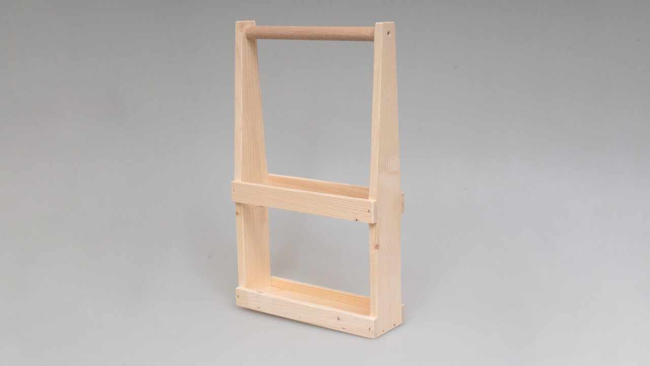 186556 Holzträger 4 x 100 ml Platin