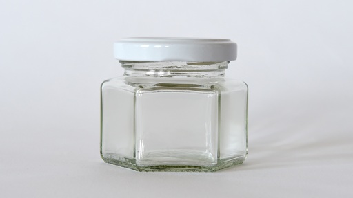 189211 Glas  6-eckig 105 ml, Ø 53 mm.